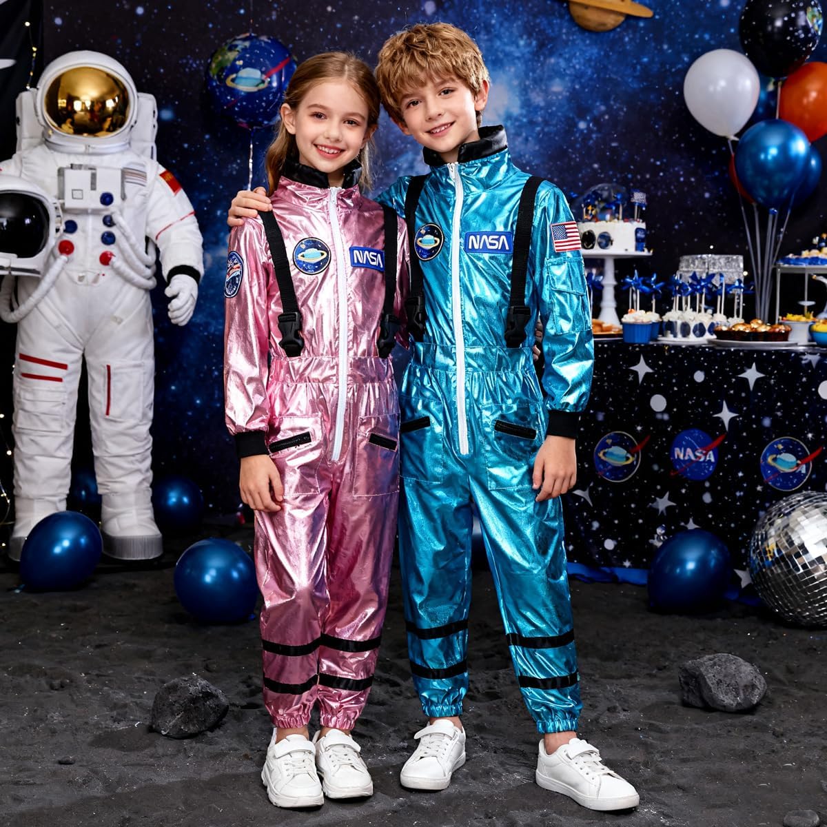 GRAJTCIN Astronaut Costume for Kids Space Suit Alien Jumpsuit Boys Girls Halloween Christmas Costume