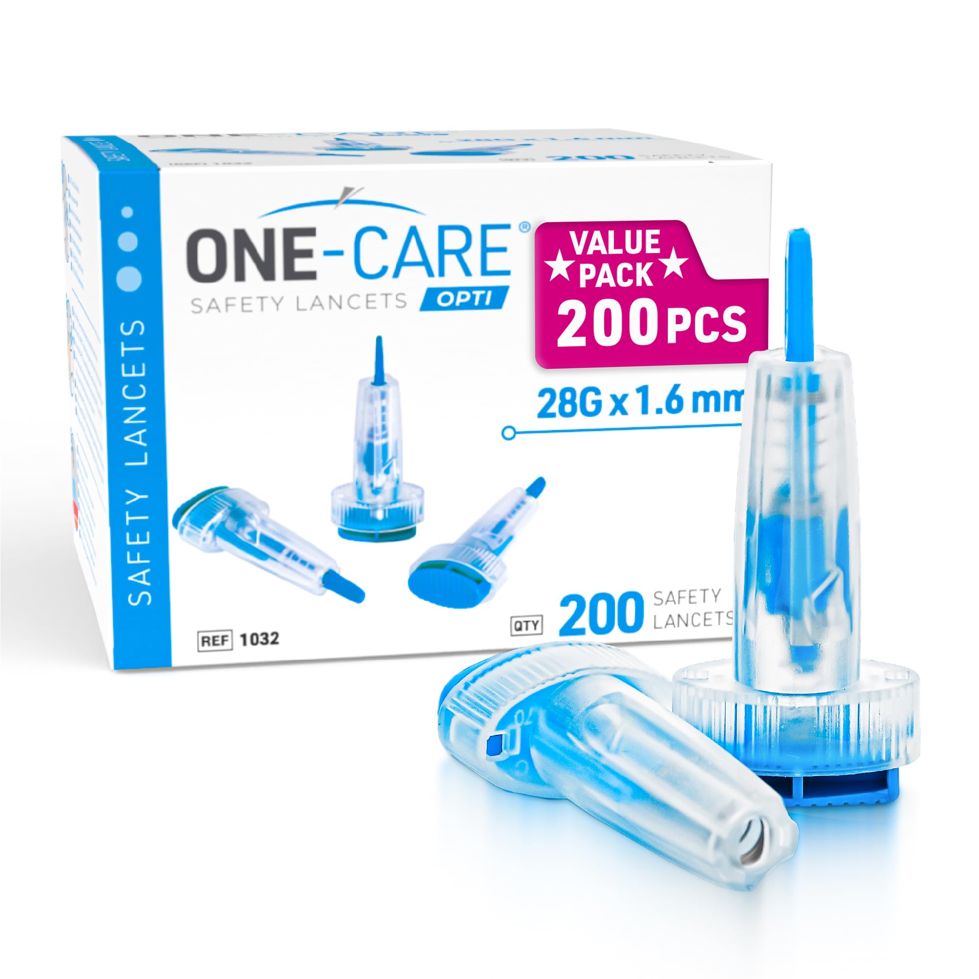 ONE-CARE Opti Lancets - Push Button Safety -20 ONE-CARE Opti Lancets - Push Button Safety -20