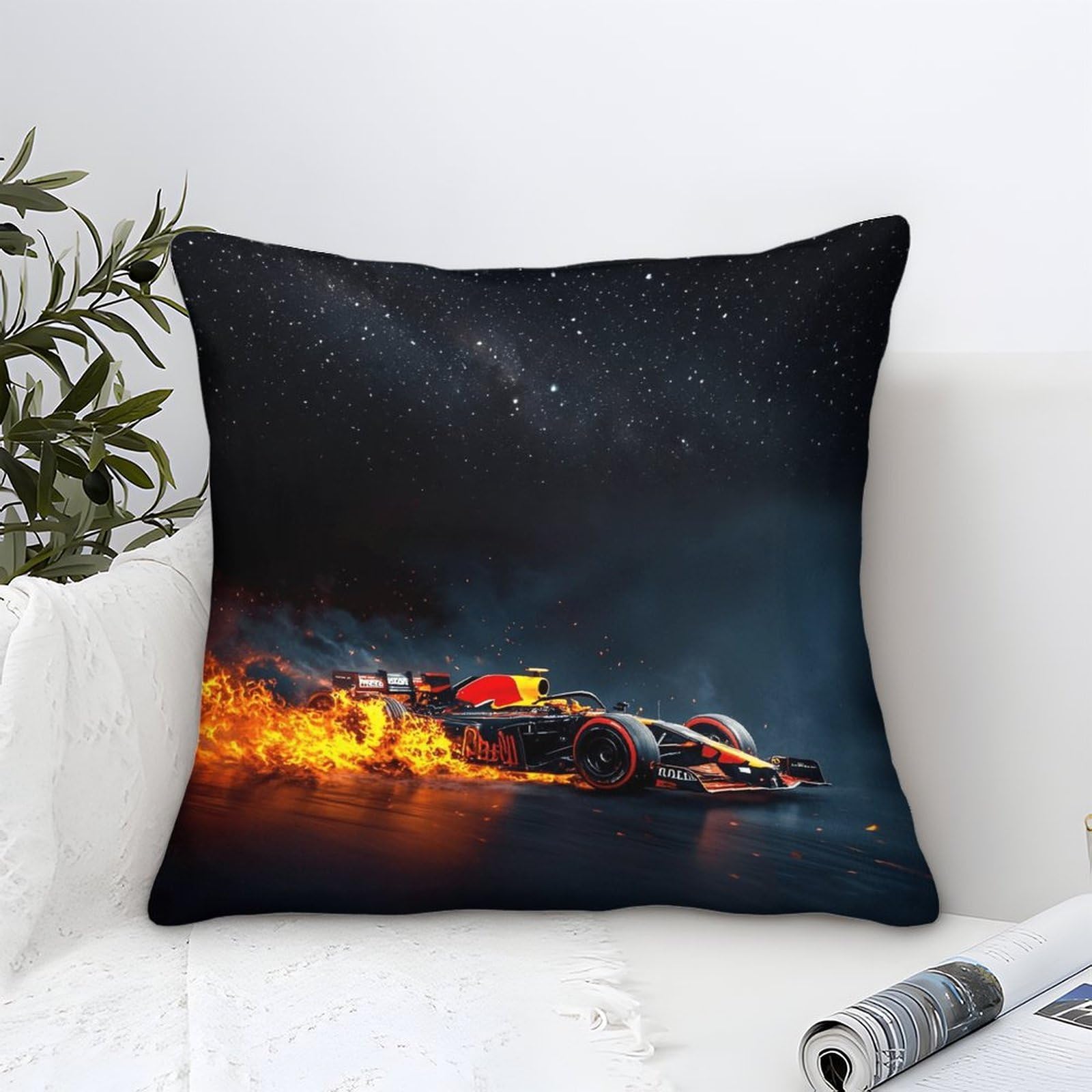 3U6C4M9K Formulaa Racing Throw Pillow Covers 45x45cm, Racing Car Pillow Cases Decorative Modern Square Cushion Cases for Sofa Couch Car Bed Home Decor