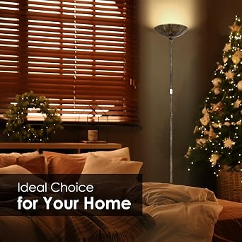 Torchiere Floor Lamp,LED Standing Lamp Touch Control, Bronze | 22W 2200LM, Stepless Dimmable, 3000K Daylight, 50000hrs Lifespan, For Living Room,Bedroom,Office