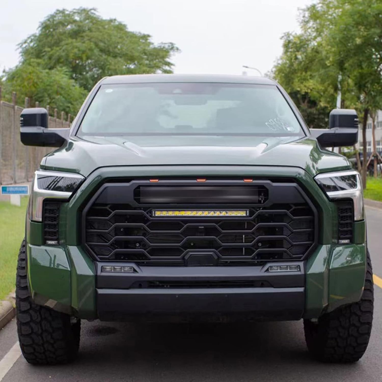 2022 2023 TUNDRA Front Grille Matte Pro Design Mesh Bar Grille with W LED light