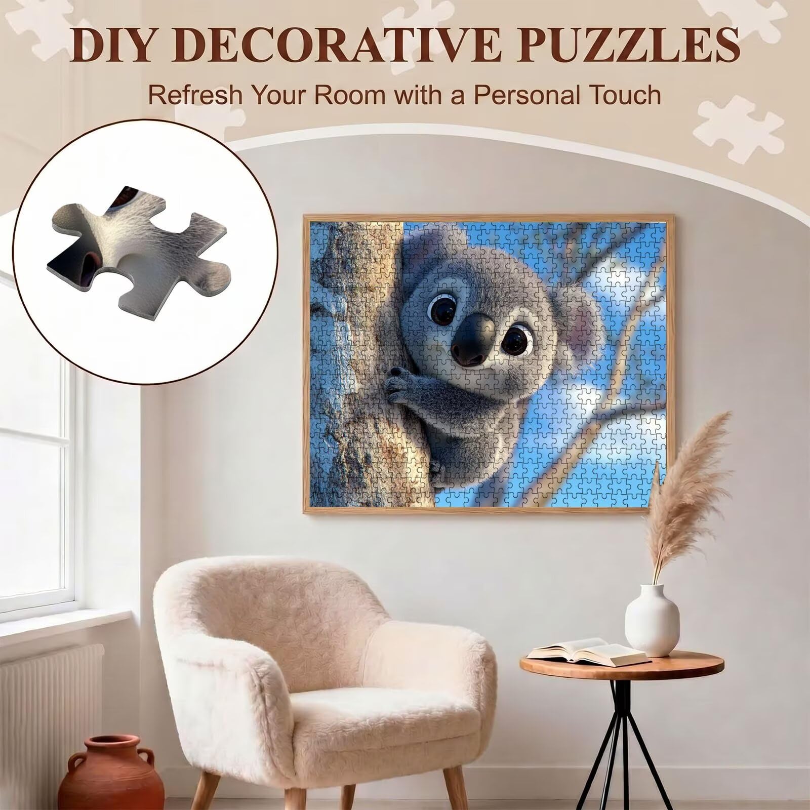 Puzzle 5000 Pezzi Classici, Puzzle koala Carino 156 x 105 cm, Gioco Educativo e Antistress in Legno con Poster Incluso, Ttività DIY per Famiglia, Regalo per Appassionati, Decor Parete Casa, f0-555