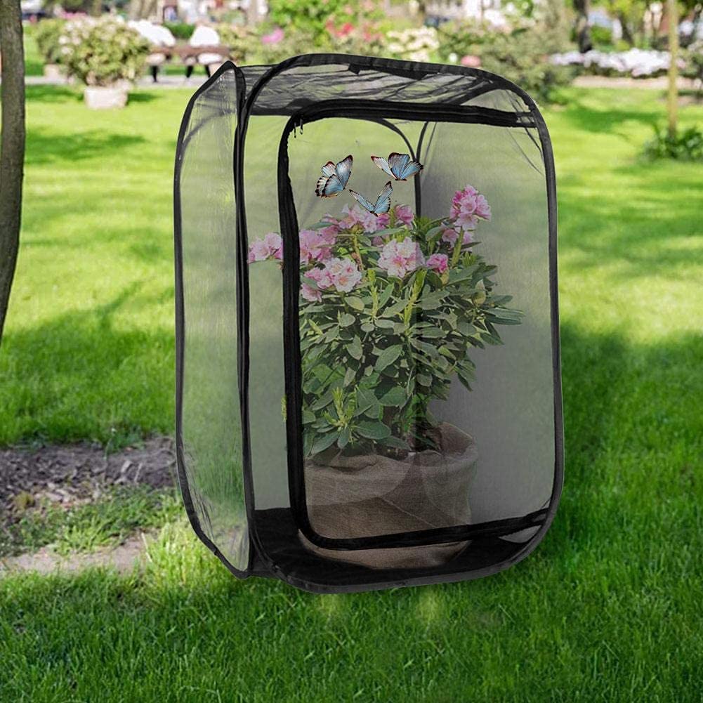 91 x 61 x 59 cm, grand portalbe, kits d'habitat pour insectes et papillons, cage filet de jardin, bâton de terrarium, réservoir de tarentule, ferme à papillons, maison de faunarium NFF-57