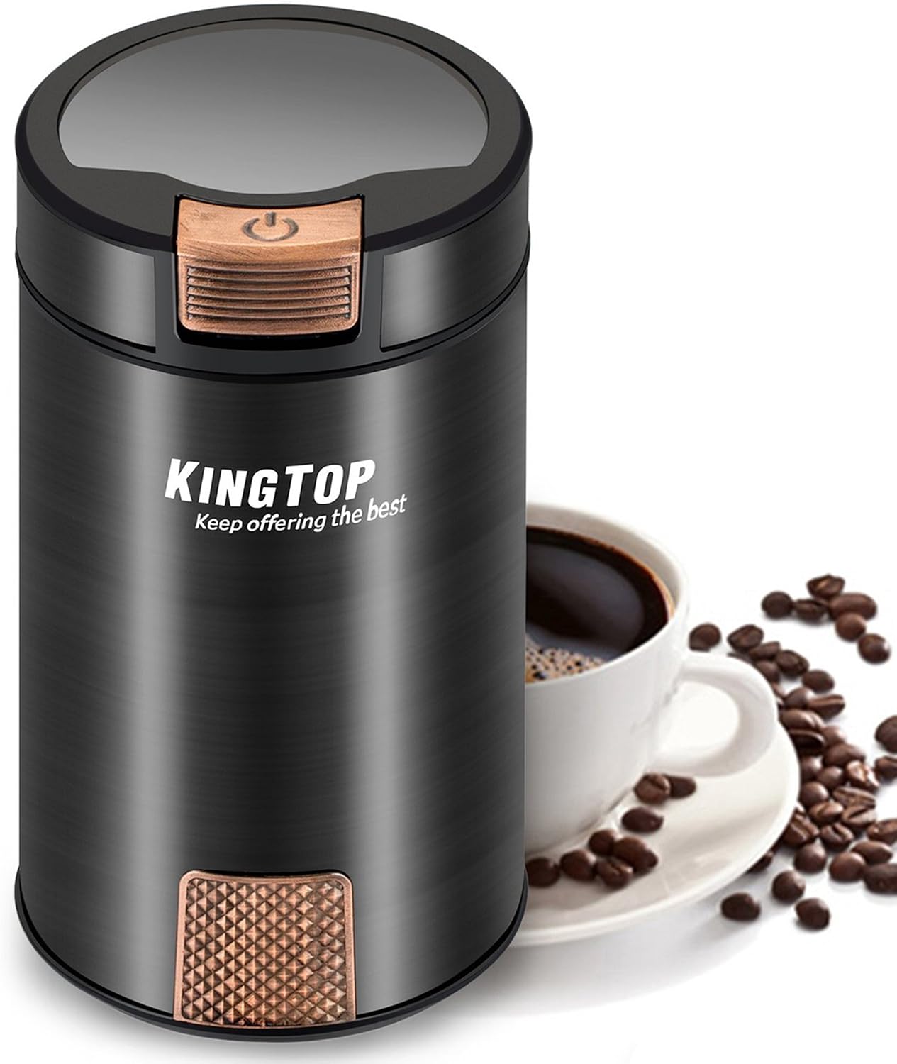 Coffee Grinder Electric 200W KINGTOP Fresh-Grind Coffee Bean Grinder with Stainless Steel Blade for Bean Seed Nut Spice Herb Pepper [2 Years Warranty]