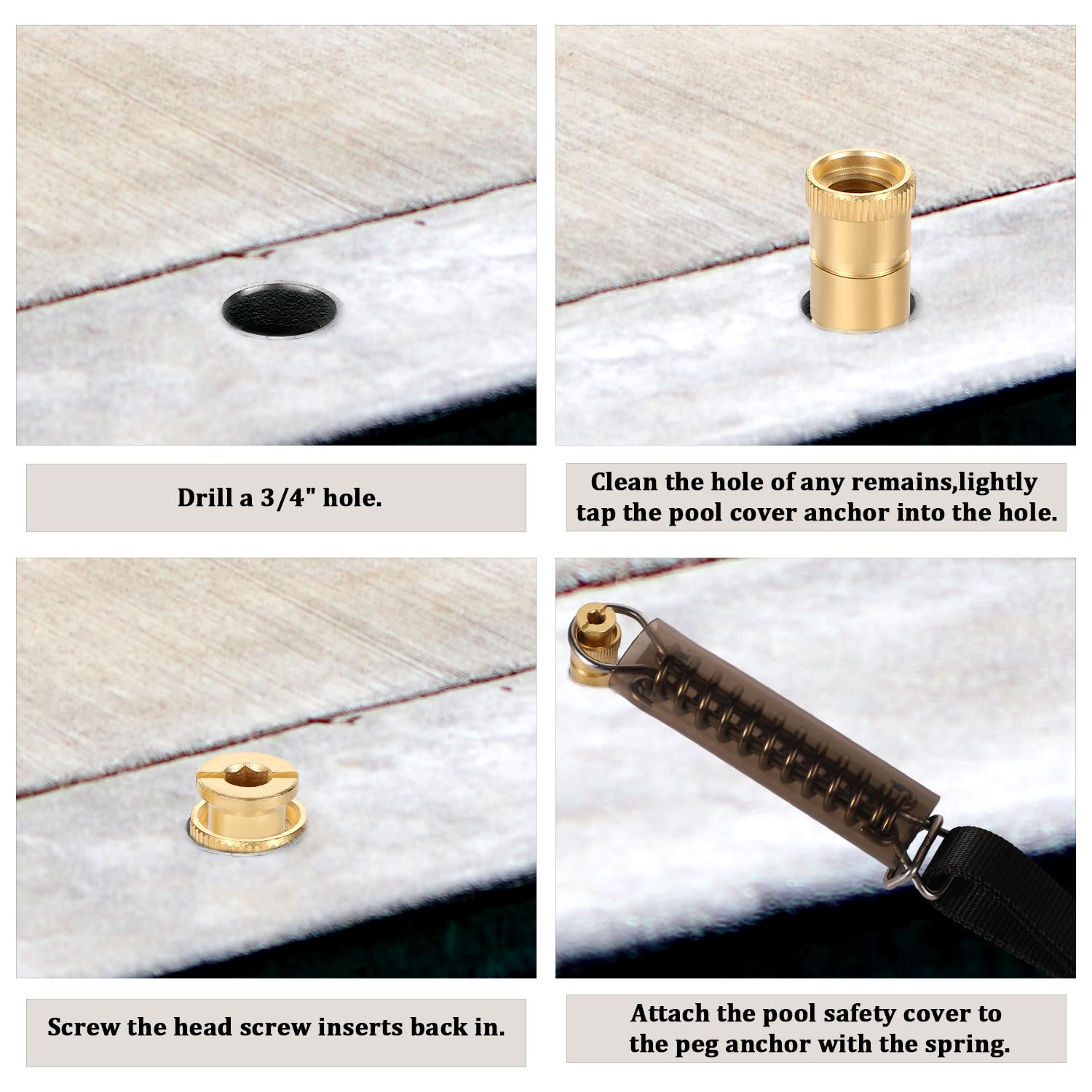 Keycci 10 Stück Edelstahlfedern Mit Stopper & D-Ring – Für Pool-Winterabdeckung, Inkl. Vinyl-Hülsen