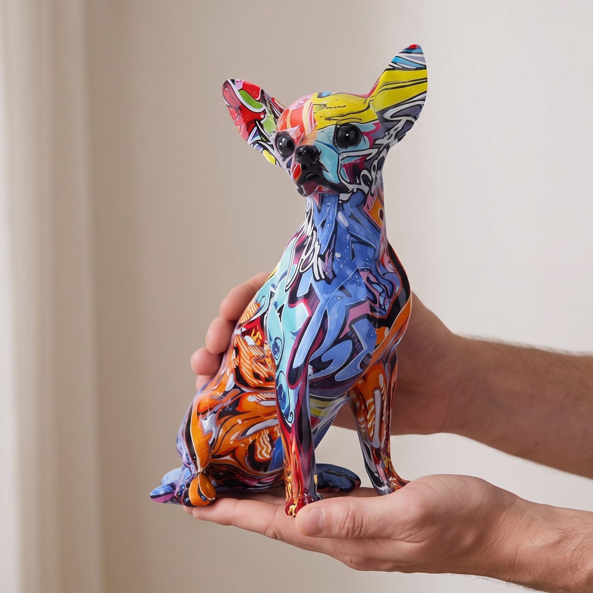 suruim Simple Couleur Créative Bouledogue Chihuahua Chien Statue Salon Ornements Maison Entrée Cave À Vin Bureau Décors Résine Artisanat