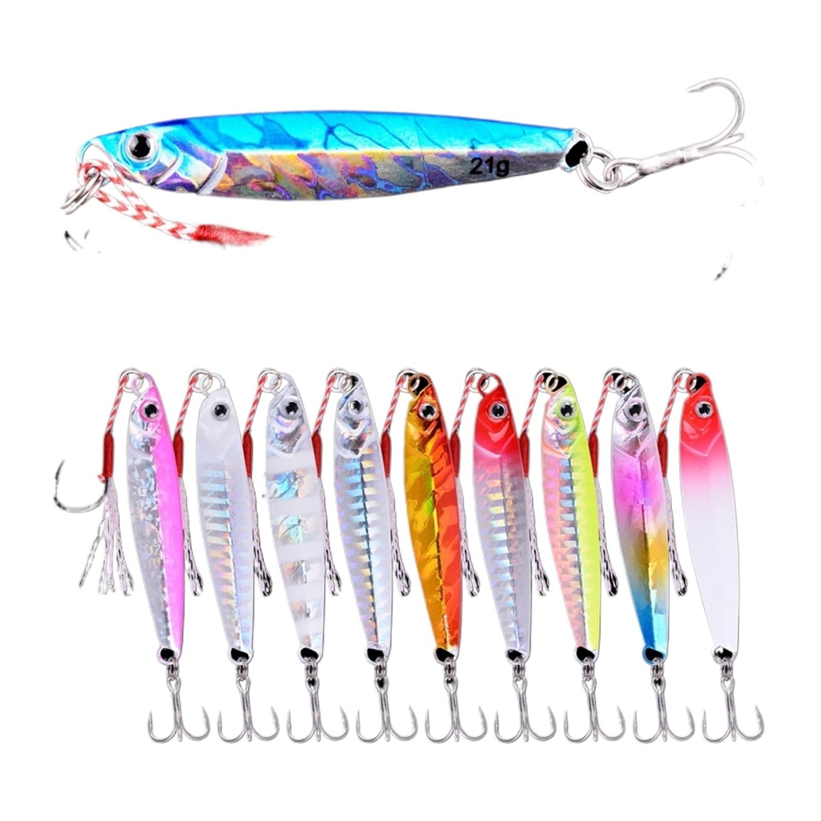 XILILHC Plantilla De Fundición De Metal, 10 Uds., 7g-10g-21g-28g, Cuchara Jigging For Arrastre En Tierra, Señuelo De Pesca, Aparejos De Cebo Artificial