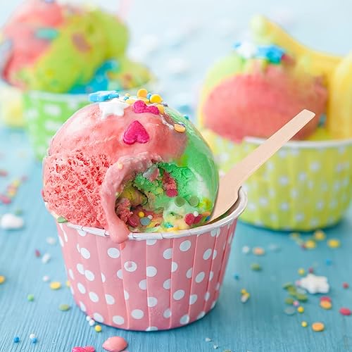 Miniatura 4 de Healifty 100 cucharas desechables para helado, cucharas de degustación, cucharas de muestra, mini cucharas de madera, mini cuchara para helado de
