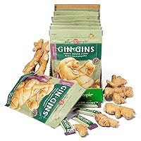 Vista 4 de GIN GINS Original Ginger Chews – Dulces 100% naturales de The Ginger People – Golosinas saludables envueltas individualmente – Hecho con el rizoma