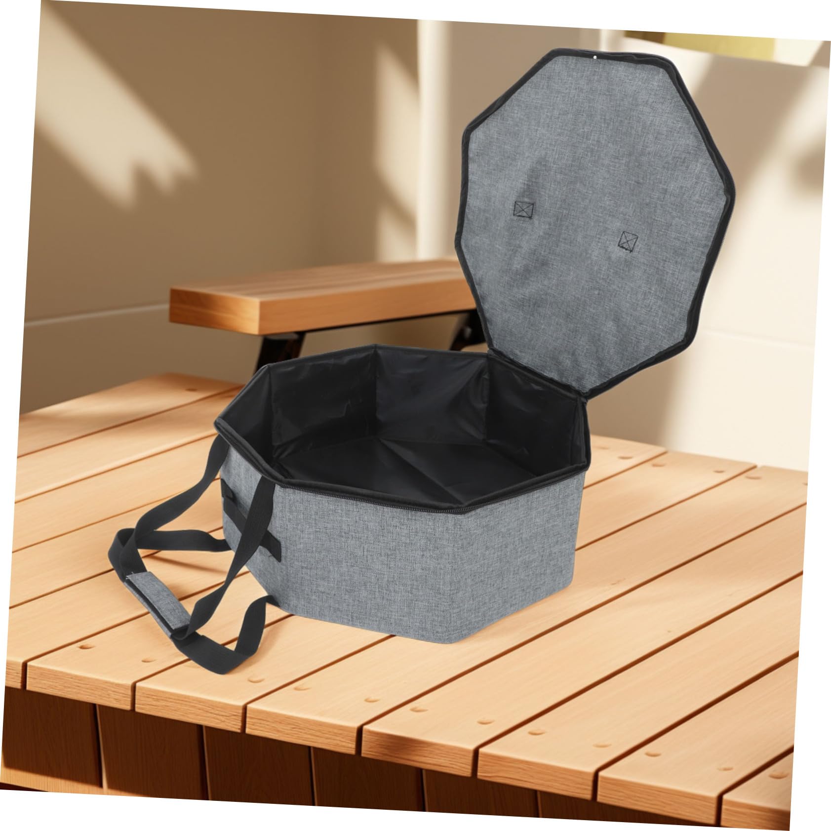 Luxshiny Faltbare Runde Hutbox mit Deckel, Große Ausführung, 1 Stück | Stoff und Pvc, für Lagerung und Reise, für Damen und Herren, Schützt Kopfbedeckungen