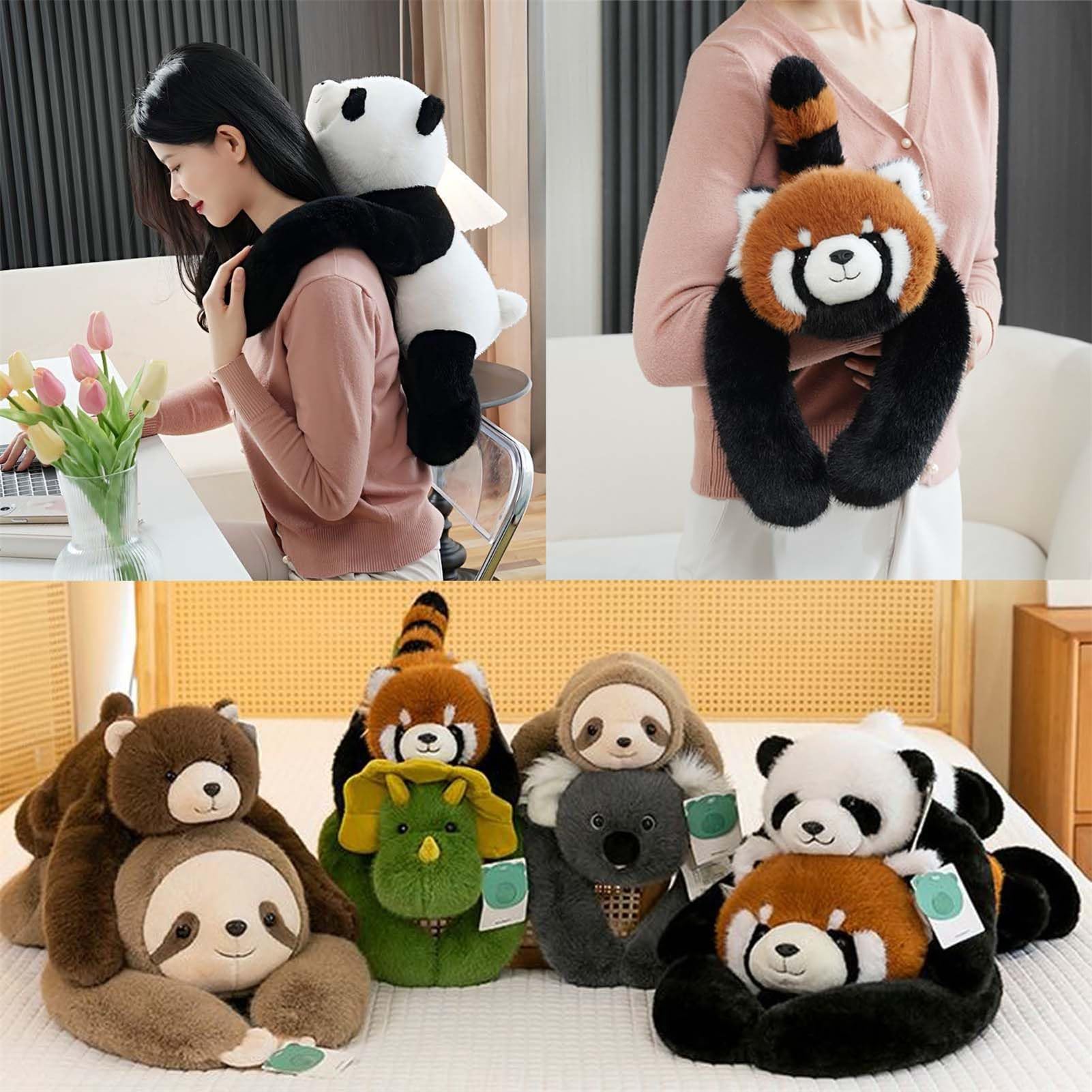 Gewichteter Teddybär für Erwachsene, gewichtete Plüschtiere, gewichtete Tiere gegen Angstzustände, 65 cm großer Kuschelteddy für Erwachsene (Panda,65cm/25.59in)