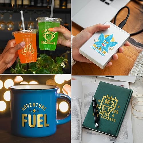 Miniatura 4 de Gatichetta Rollo de vinilo autoadhesivo brillante para manualidades, rollo de vinilo permanente de 12 pulgadas x 10 pies para calcomanías de