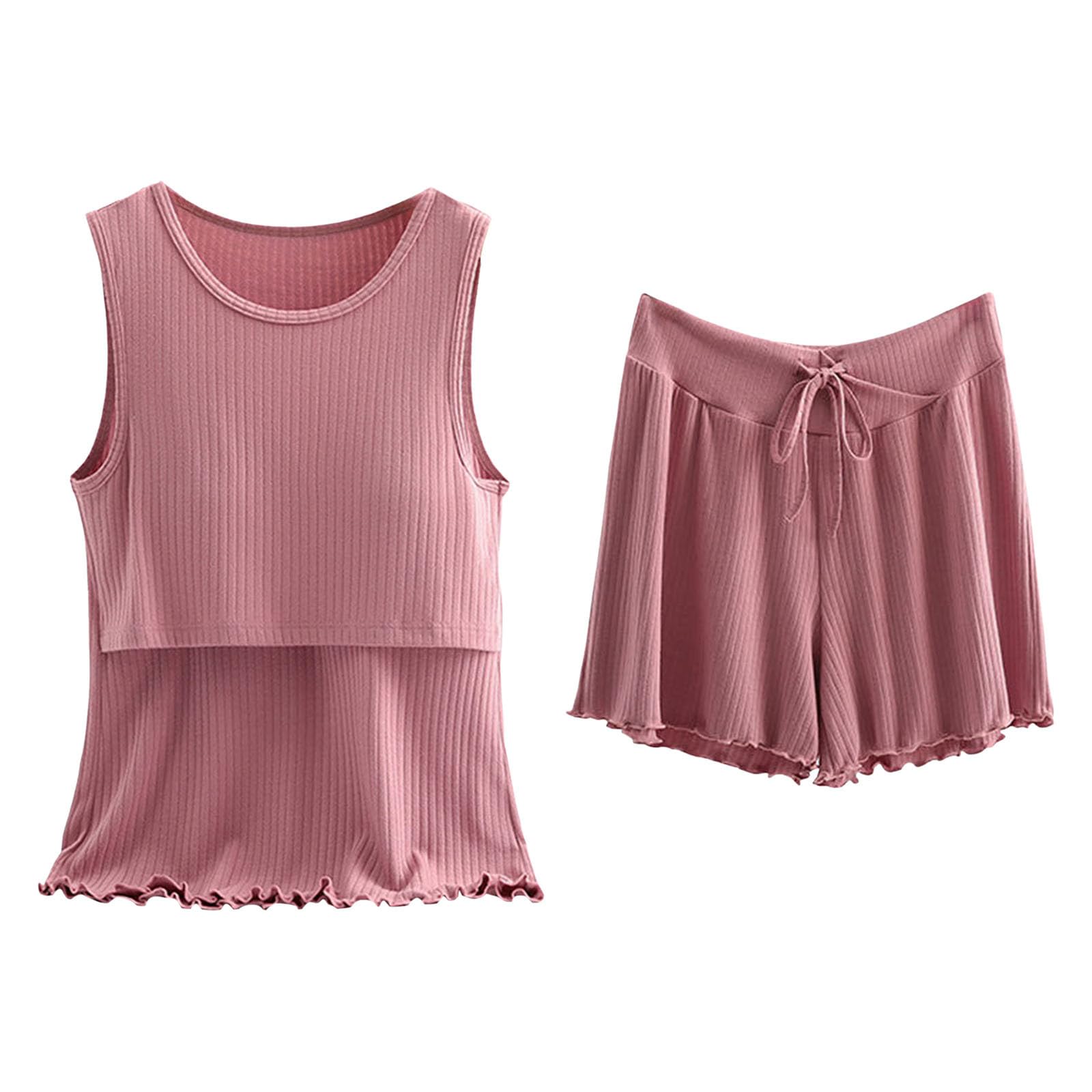 Still Schlafanzug Damen, Stillpyjama Set Damen Kurz Zweiteiliger Still Pyjama Baby Umstands Oberteil Kurze Hosen Still-Shirt und Set Mutterschaft Schwangerschaft Stillen Nachtwäsche Hausanzug