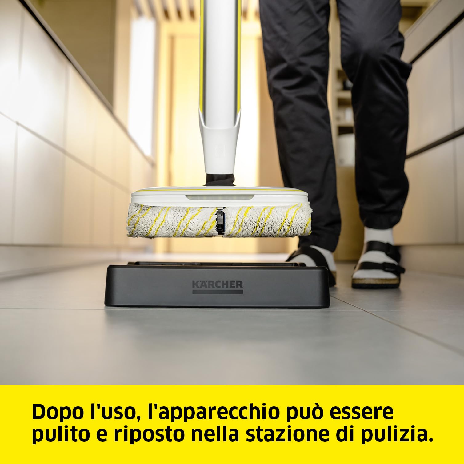 KÄRCHER Lavapavimenti FC 8 Smart Signature Line, Cordless, Lavapavimenti a batteria con 4 rulli rotanti in microfibra montati, App, 60 min autonomia, Pet friendly, Aspira e Lava in una sola passata.