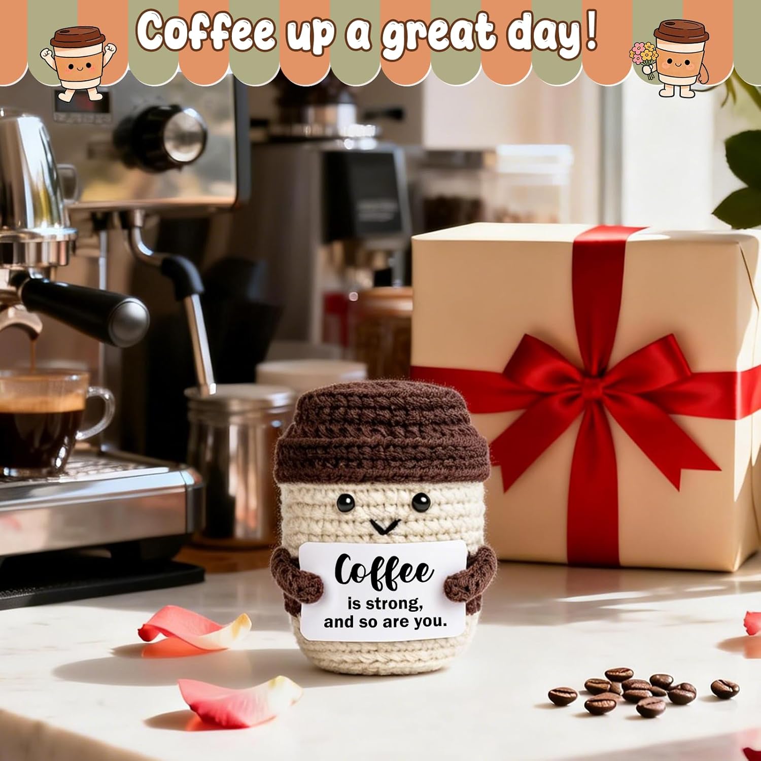 Inspirational Motivational Home Decor Gifts for Women Men Coworker Friends Coffee lover Birthday Easter Basket Emotional Positive Support Mug Cup for Her Him Coffee is Strong and so Are You - Image 7