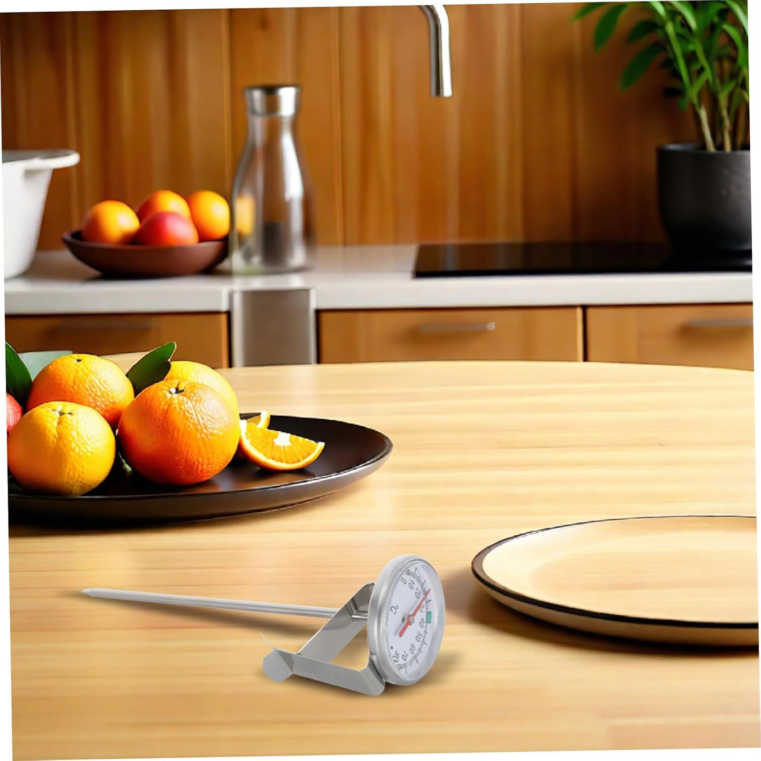 Stainless Steel Probe Candy Thermometer with Pot Clip 6 Inch