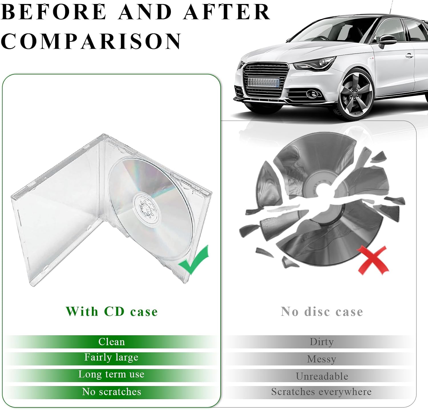 6 PCS Standard Single Clear CD Jewel Case, 10 mm Thin Clear CD Storage Case with Assembled Tray, Square-Shaped Single Plastic Disc DVD Storage Box Replacement for Most Cars (Transparent)