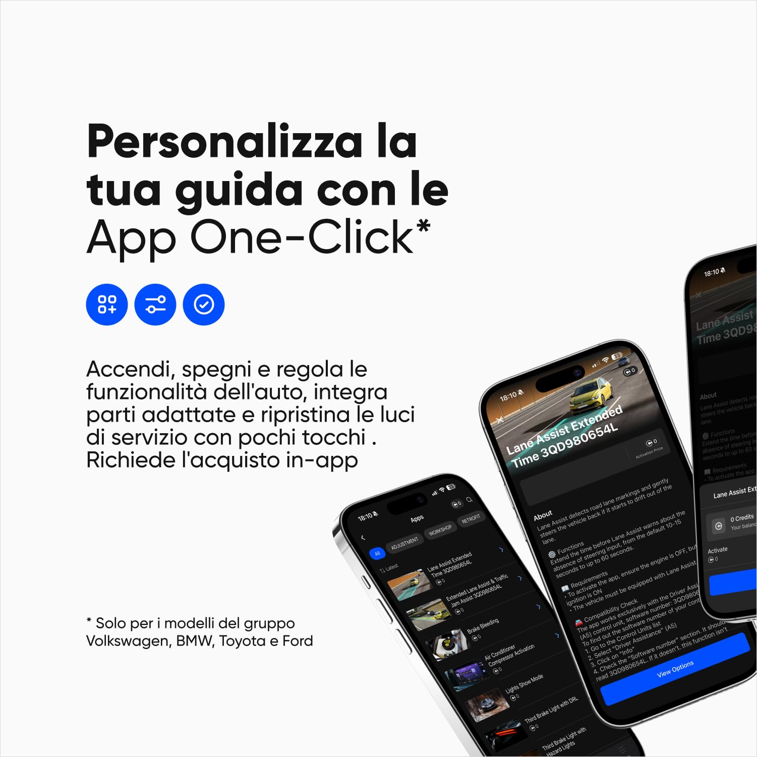 OBDeleven 3 Bluetooth OBD2 Auto Diagnostica Lettore di codici diagnostici Scanner per auto per uso quotidiano e avanzato iOS e Android (OBDeleven 3)
