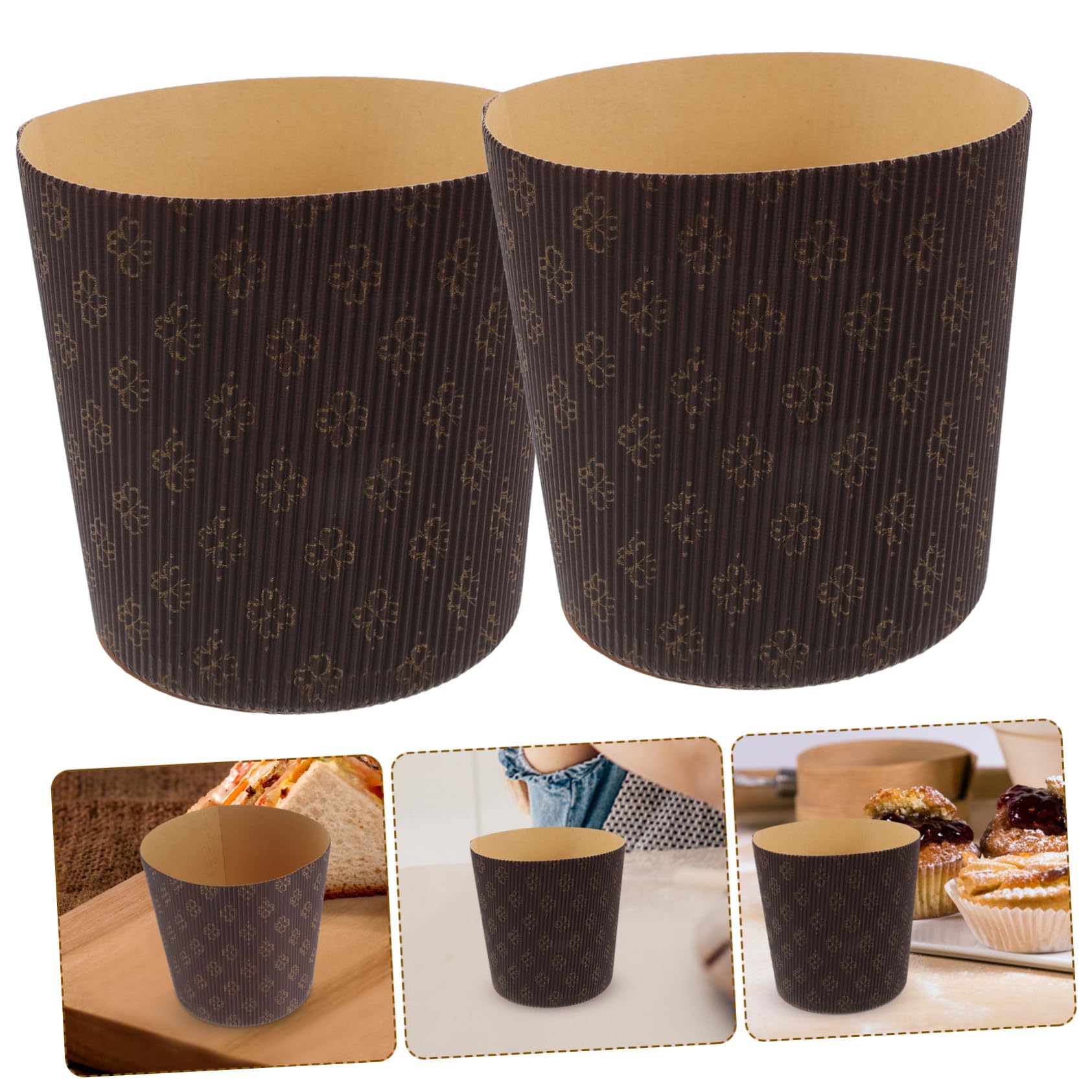 25 Moldes de Papel para Cupcakes y Muffins Marrón, Papel Resistente para Hornear Fácil y Práctico, Adecuado para Baby Shower y Repostería en Casa