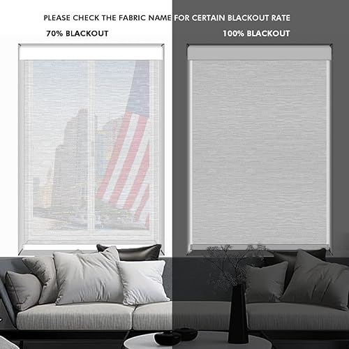 Miniatura 6 de LEYBUSH Persiana motorizada para ventana con control remoto, pantalla inteligente compatible con aplicación de teléfono inteligente, Smart Home,