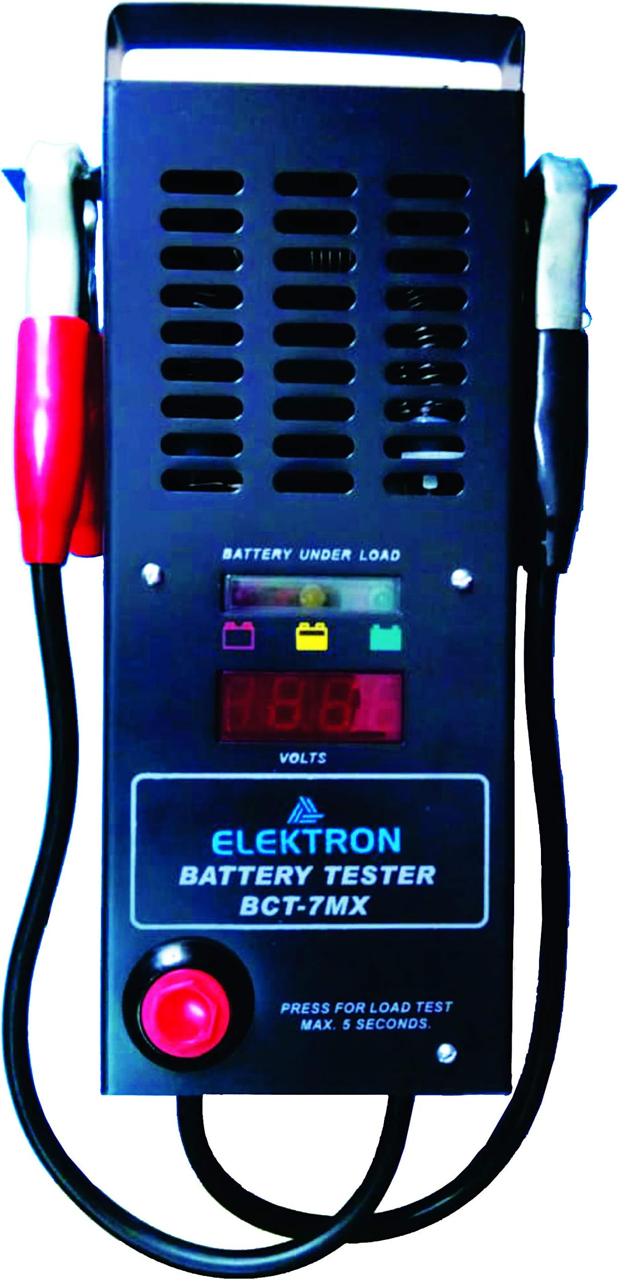 ELEKTRON Battery Load Tester for Two Wheeler Batteries, Suitable for 2.5 AH to 14AH 12V Batteries, Model BCT 7MX, Battery Powered, Black