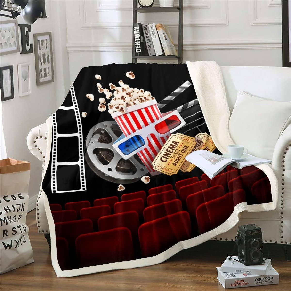 Erosebridal Movie Theme Blanket Movie Theater Style Throw