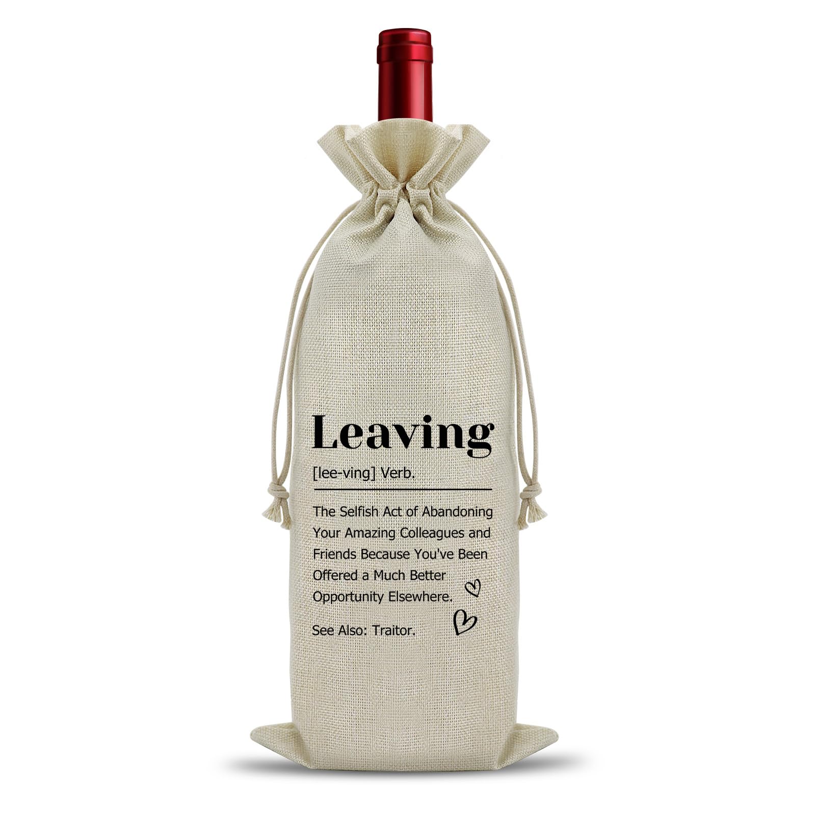 Leaving Gifts for Coworker Friends Funny Wine Bag New Job Gifts for Women Men Promotion Gift Leaving Job Present Farewell Presents for Colleague Boss Work Bestie Employees Wine Bottle Gift Bag