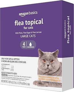 Amazon Basics Topical Flea Treatment for Large Cats (Over 9 Pounds), 4 Count (Previously Solimo)