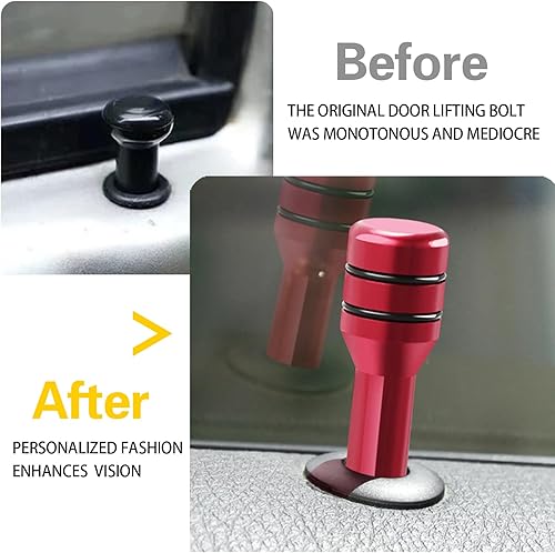 Miniatura 5 de ZBGUN 4 pomos para cerradura de puerta de automóvil, 1.92 x 0.47 pulgadas, pasadores de modificación de bloqueo de puerta interior automotriz,