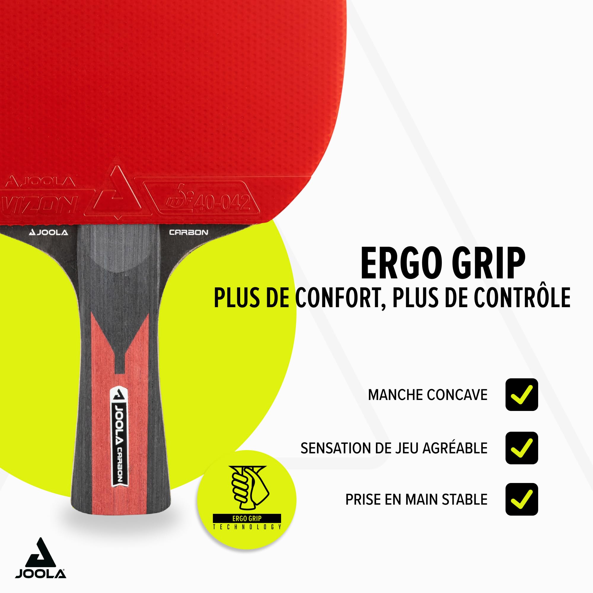 JOOLA Carbon Control Table Tennis Bat for Advanced Players, Carbon Speed Table Tennis Set, Includes Premium Table Tennis Balls 40+ mm, Table Tennis Case