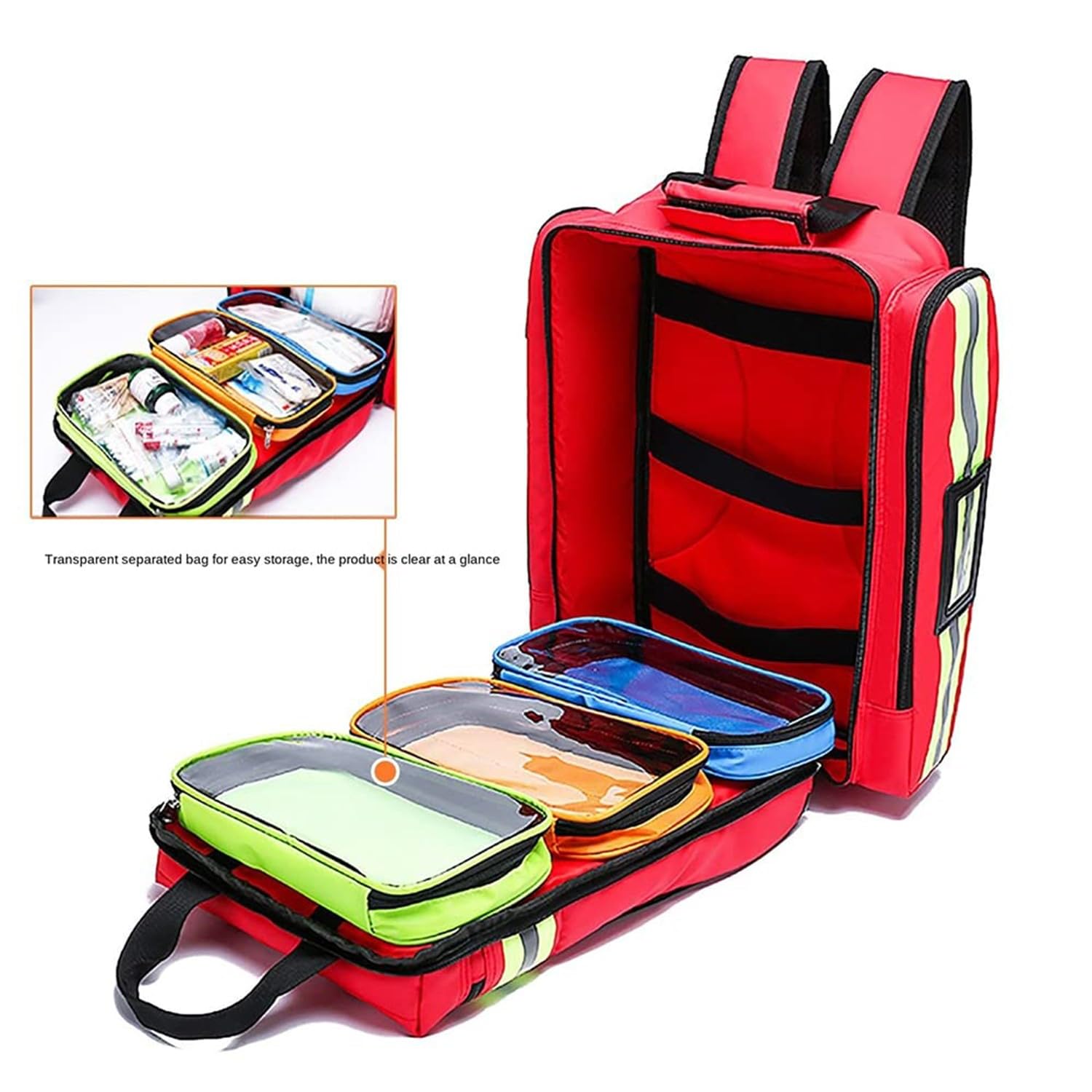Mochila Vacía De Primeros Auxilios, Bolsa Médica, Bolsa De Emergencia para Traumatismos Bolsa De Rescate para Viajes Camping Ciclismo Supervivencia Al Aire Libre