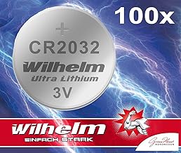 100 Wilhelm CR 2032 Lithium Button Cell 3V CR2032