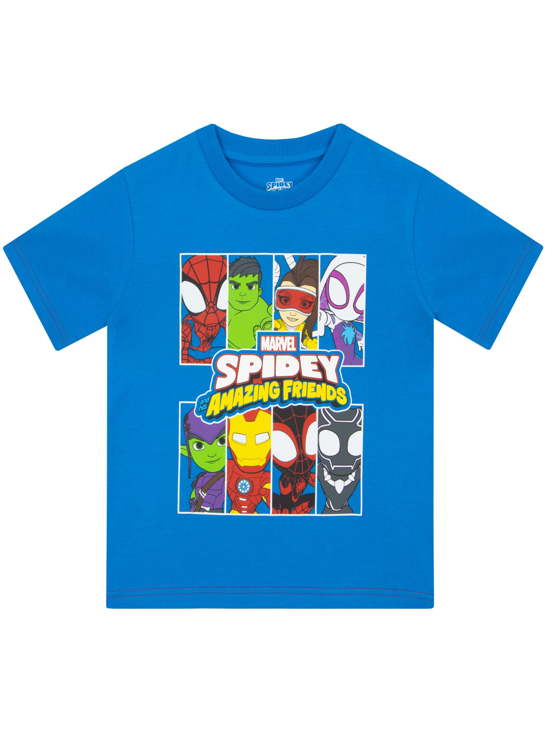 Marvel Spiderman T Shirt | Spidey and His Amazing Friends Clothes | Boys' T-Shirts | Blue 7-8 Years