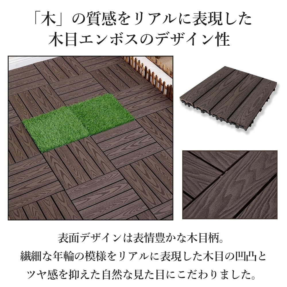Amazon.co.jp: ウッドパネル 人工木 ウッドデッキ 30枚セット（4枚