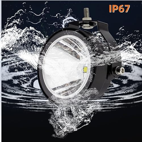 Miniatura 10 de Luces LED redondas amarillas antiniebla para conducción todoterreno, 2 unidades, luces LED superbrillantes de 4 pulgadas, luces auxiliares de