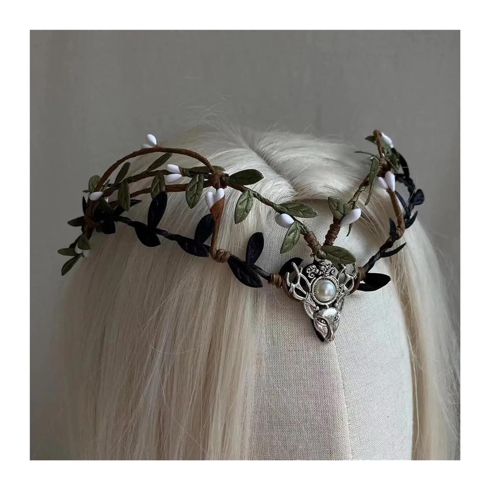 Korona Elfie uszy z koroną na głowę, ręcznie robiona tiara wróżki, wielokolorowa