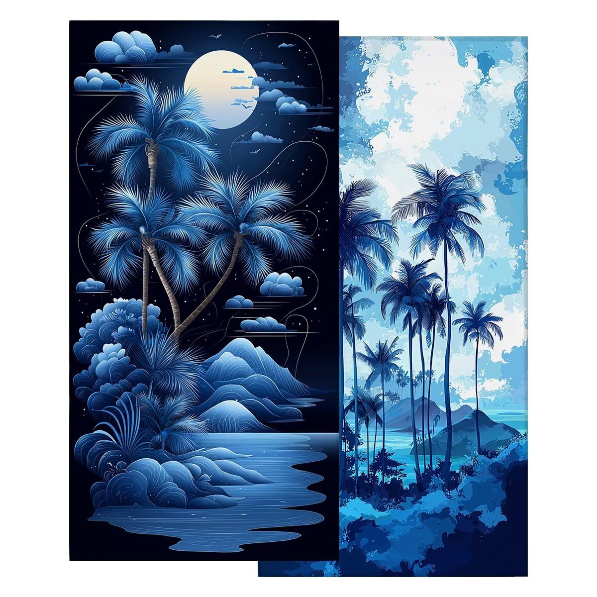 Toalla Playa 80x160 cm, Toalla Gimnasio Microfibra Secado Rapido, Juego de 2 Antiarena Toallas de Playa, Ligera Compacta Toallas Microfibra Grande para Viaje, Regalo Hombre Regalo Mujer (Árbol) -4325
