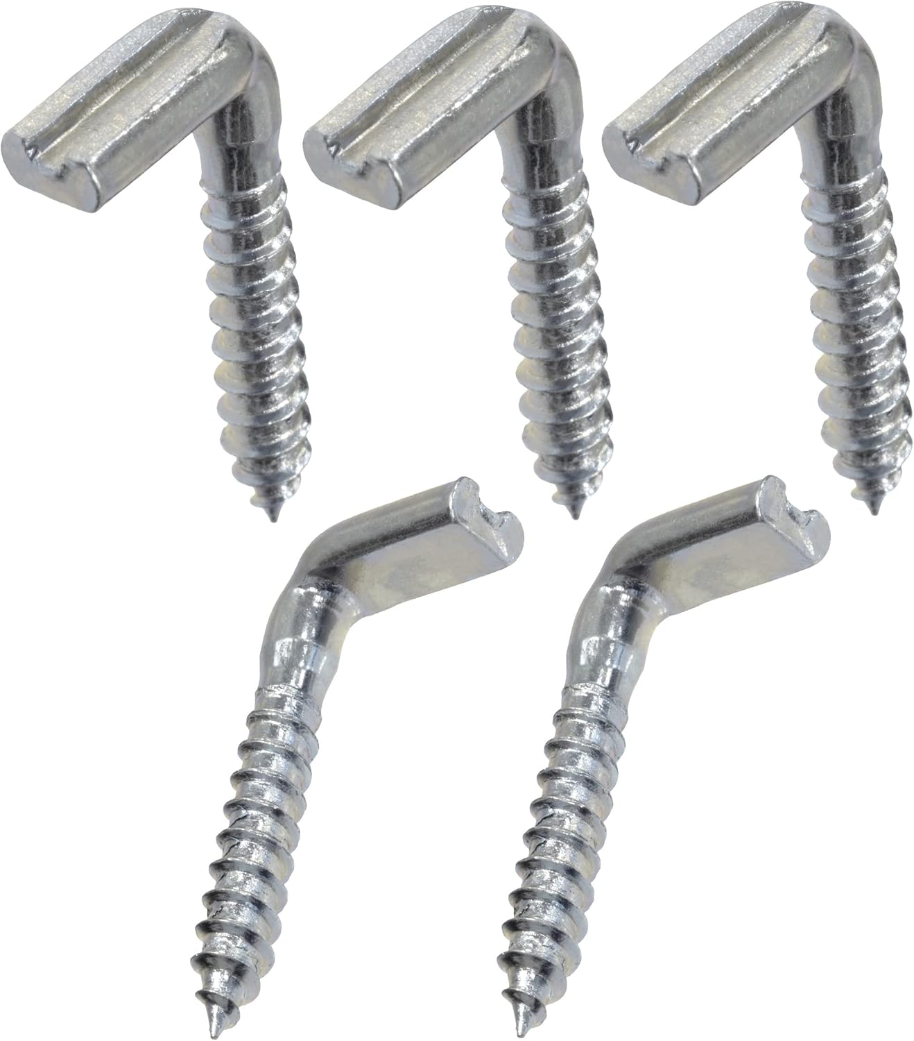 AERZETIX - C62078 - Set of 5 - L-hook Ø4.4x30 mm - Threaded wooden screws - screw heel hinge - square piton screw hinge