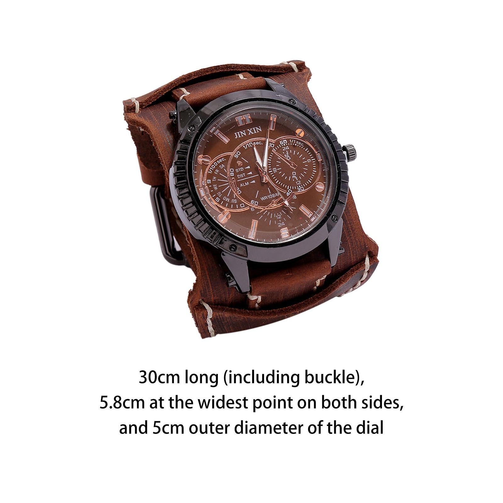 Orologio Da Uomo con Cinturino in Pelle, Bracciale Rotondo, Stile Retrò, Leggero, Ideale per Lavoro, Shopping, Compleanni, Spostamenti Quotidiani
