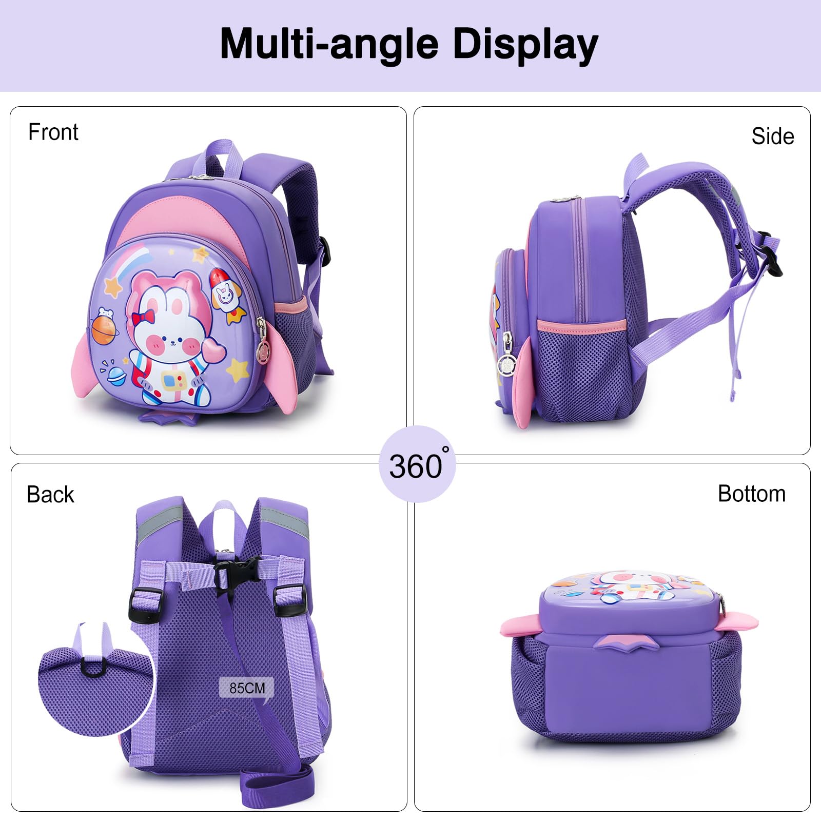 FANDARE Mochilas Infantiles Ultraligero Mochilas Escolares con Arnés Anti-Perdido Mochilas Infantil Mochilas Tipo Casual Niñas para Estudiante Guardería Preescolar Primaria Mochila Azul Claro
