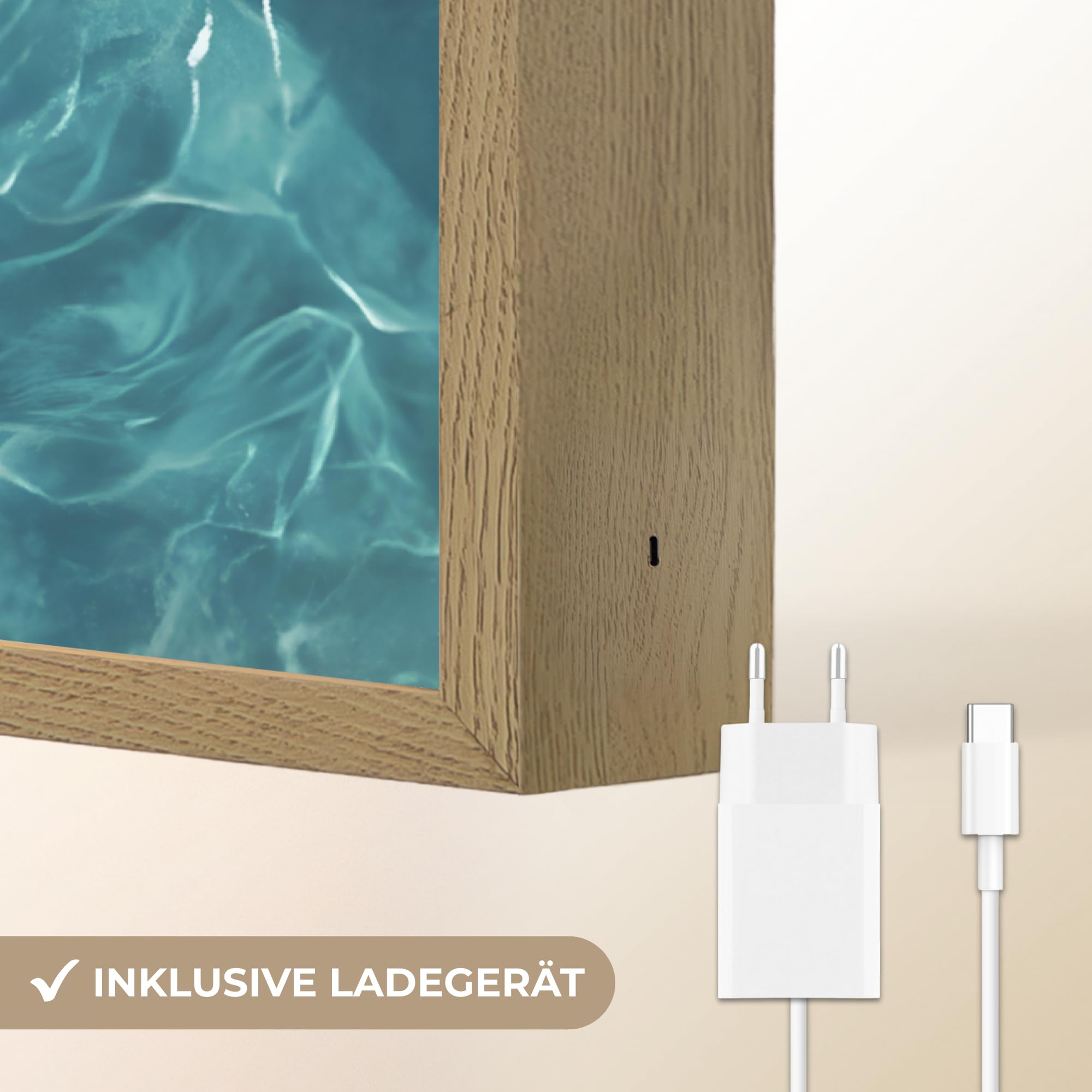 Moderne LED Wandleuchte Innen 40x60 cm Aufladbar Wandbeleuchtung Schlafzimmer Nachtlampe Flach Fernbedienung Warmes Still Licht Dimmbare Lampe Frau - Wasser - Bikini - Orange