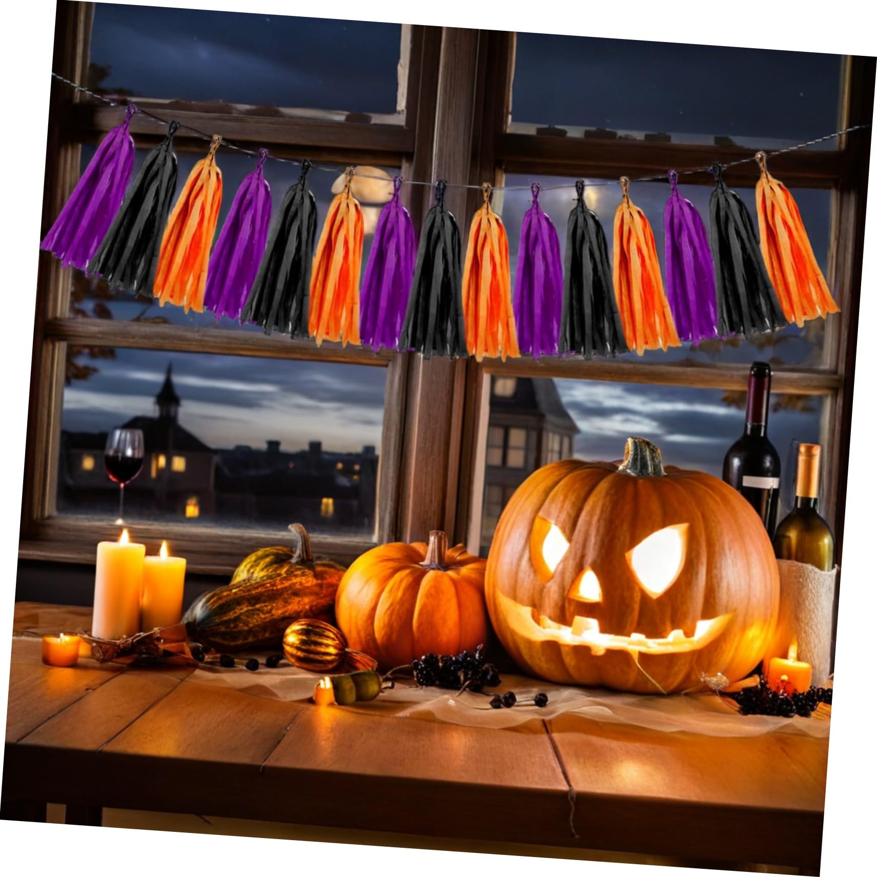 60 Piezas Guirnalda de Papel con Flecos Coloridos para Fiestas de Halloween Decoración Colgante Ligera y Reutilizable para Cumpleaños Bodas y Showers
