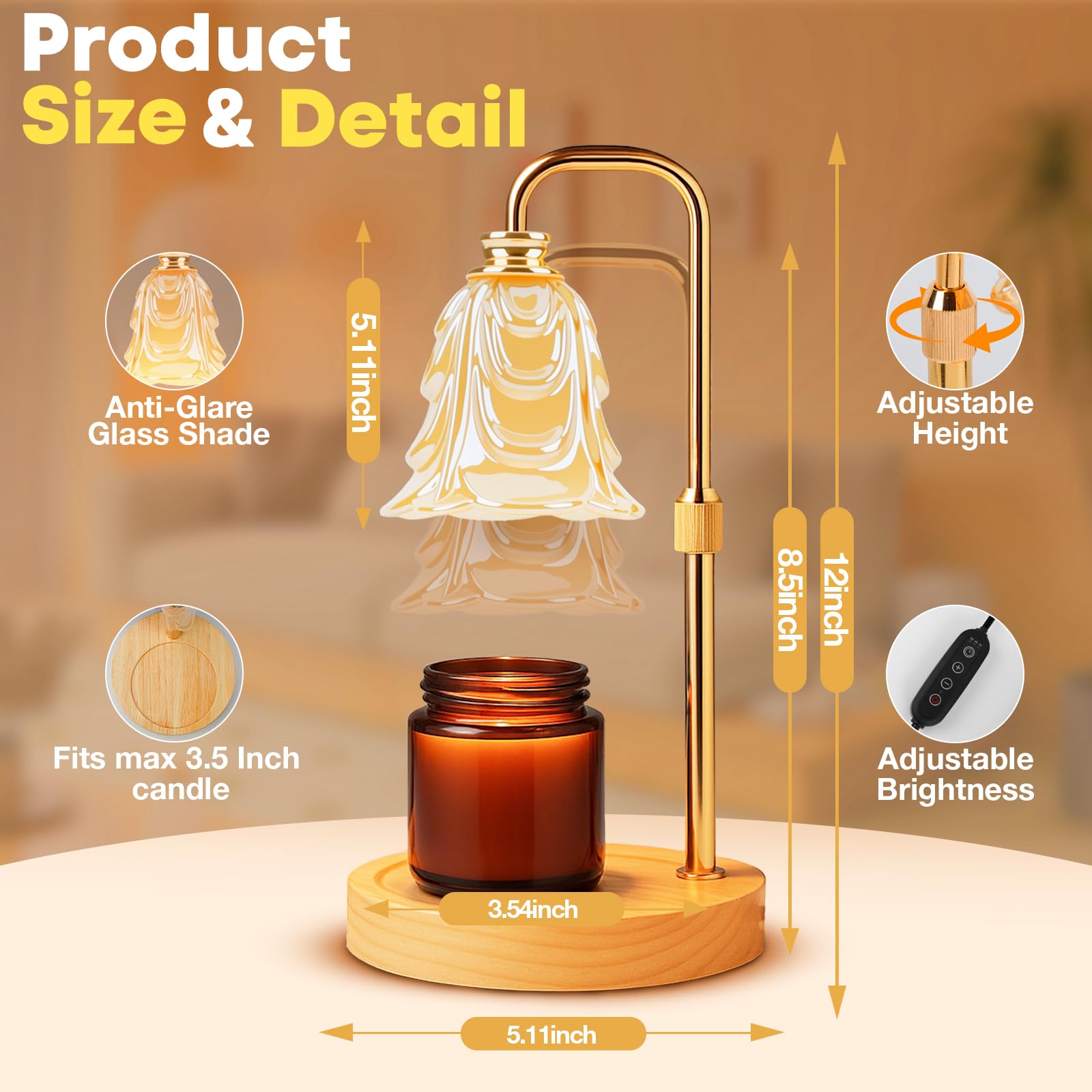 Amazon.com: EPIMA Candle Warmer Lamp with Timer and Dimmer