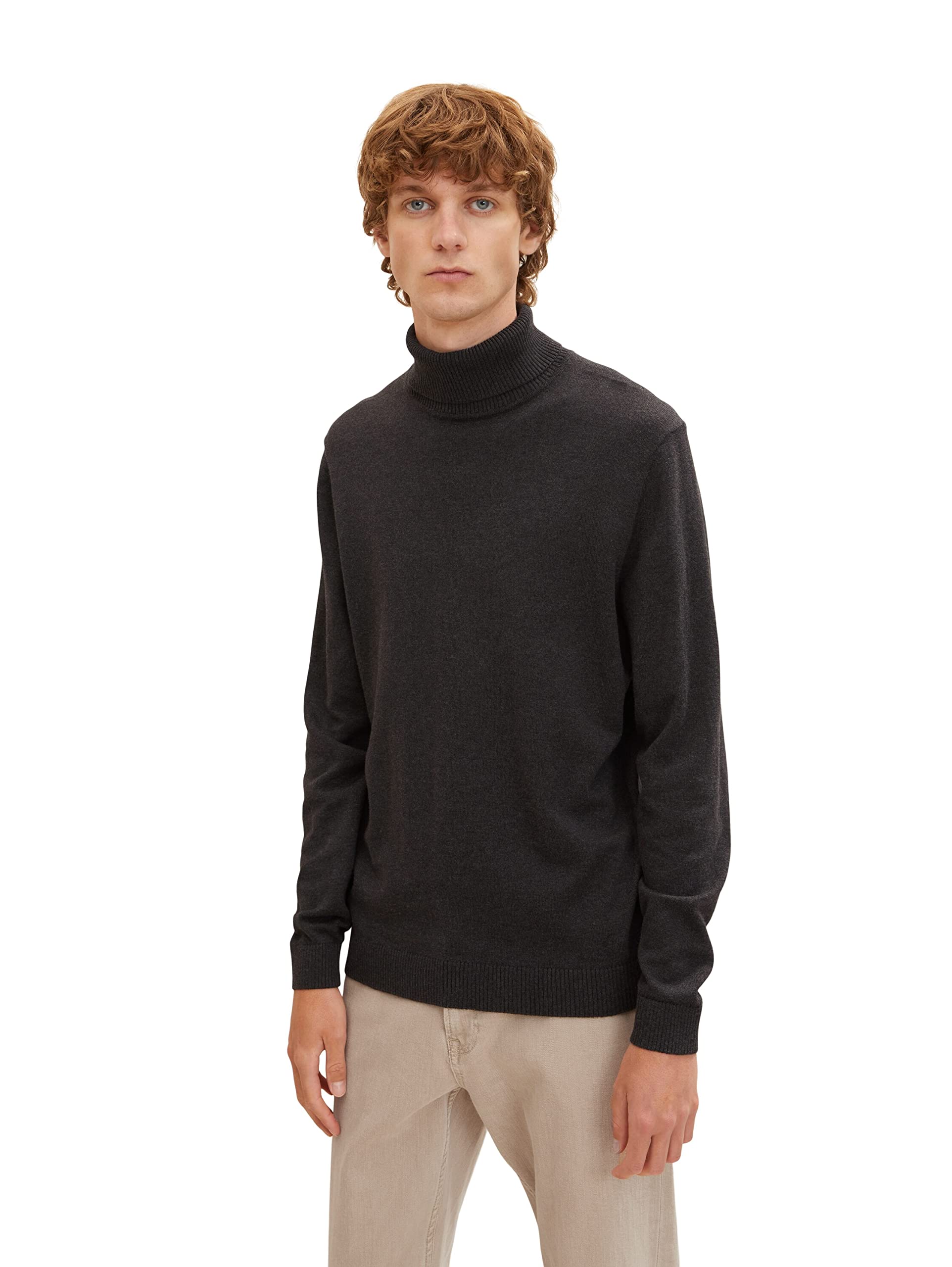 Pull col roulé TOM TAILOR homme vêtement hiver en maille basique - 8