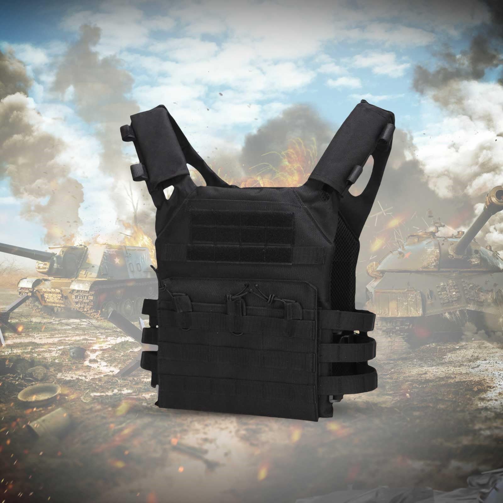 Chaleco táctico ligero de liberación rápida para airsoft paintball tiro camuflaje transpirable