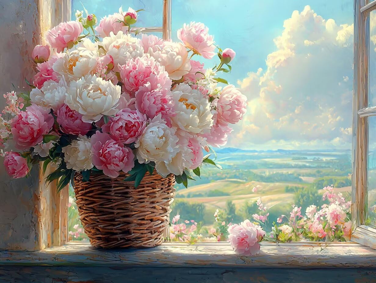 Peinture Diamant Fleur, 5D Paysage Diamond Painting Adulte 90x70 cm T0-960