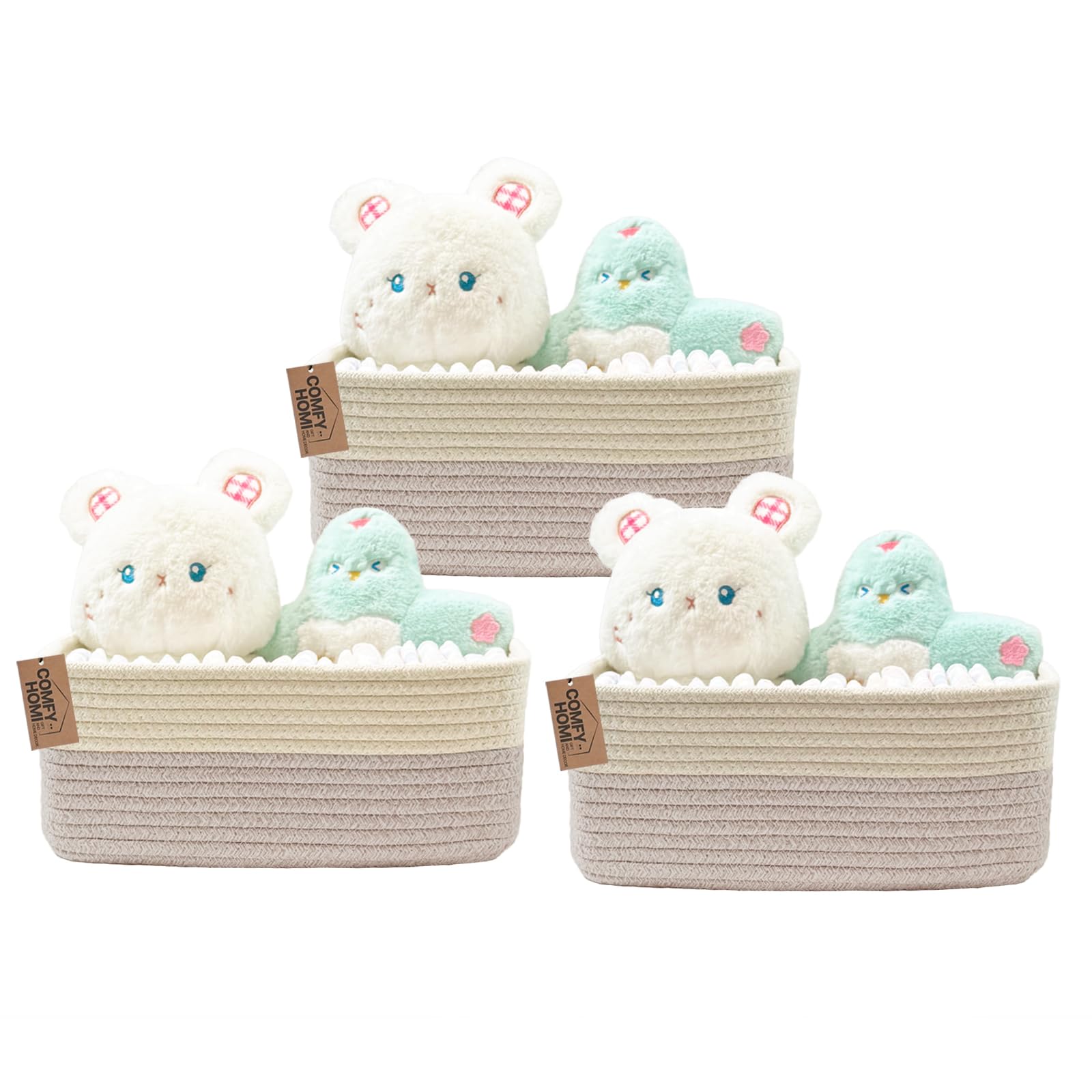 Photo 1 of COMFY HOMI Cotton Rope Storage Basket Set - 3 Pack