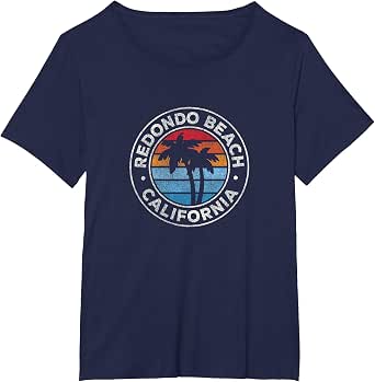 Redondo Beach California CA Vintage Retro Sunset Palm Trees T-Shirt