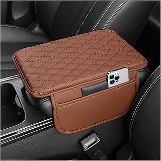 Protetor de Apoio de Braços de Carro Universal Atualizado, Apoio de Braços de Carro em Microfibra de Couro com 2 Bolsas de Armazenamento, Acessórios de Interior de Carro para a Maioria dos Veículos