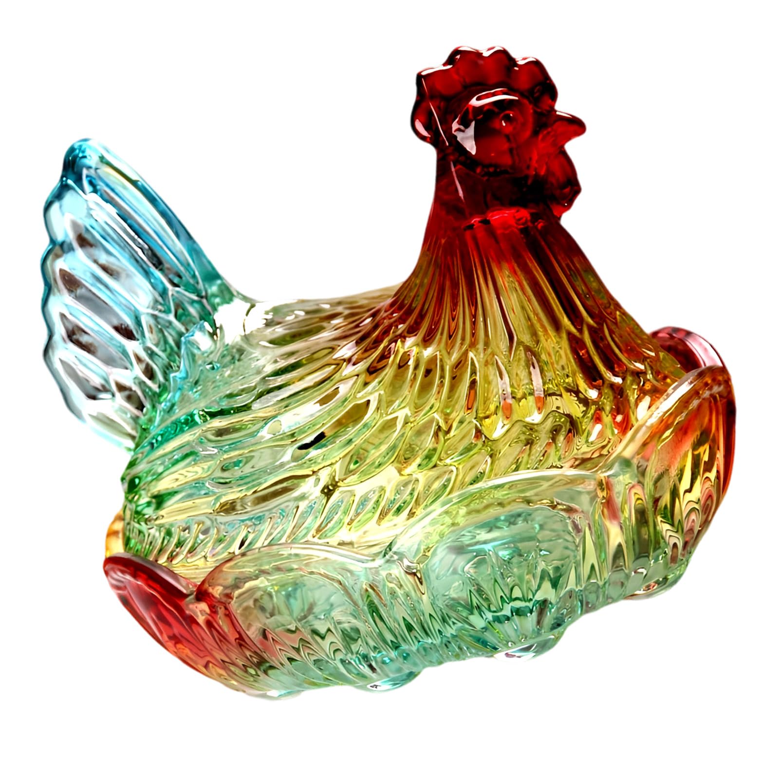 Maxtonser Hen on Nest Glass Candys Jar with Lid Crystal Glasses Candys Dishes Decorative Candy Jars Snacks Bowl Table Decorations